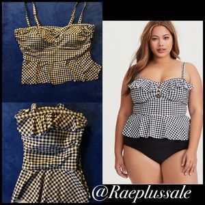 Torrid Black & White Peplum Midkini / US 3X